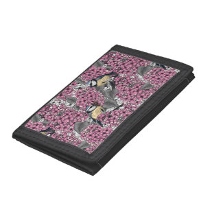 Birds in pink lilac garden trifold wallet