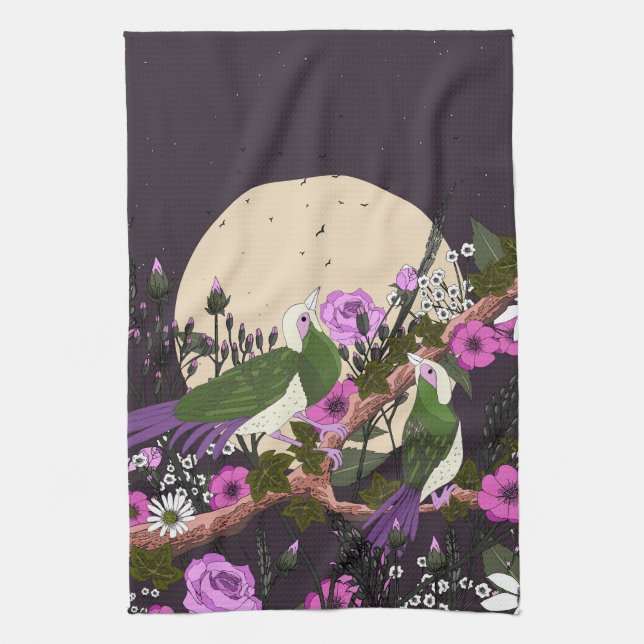Birds In the Flowers Kitchen Towel (Vertical)