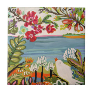Birds in the Garden Ceramic Tile