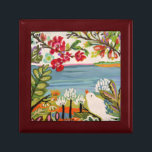 Birds in the Garden Gift Box<br><div class="desc">Birds in the Garden II by Karen Fields. Features a bird surrounded by colorful flowers and greenery.</div>
