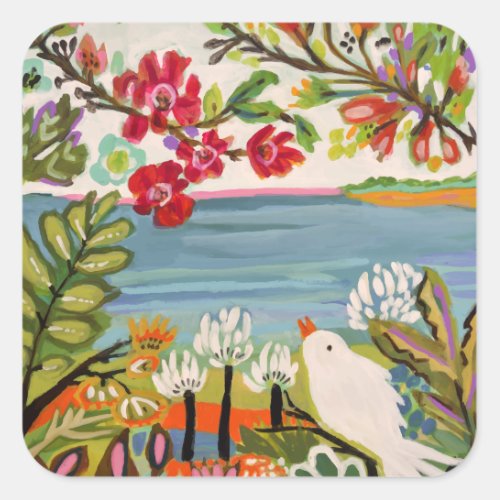 Birds in the Garden Square Sticker