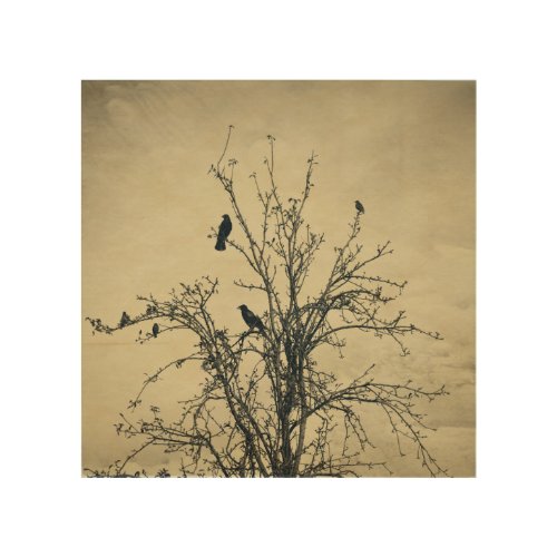 Birds in the tree   _    wood wall art