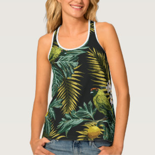 Birds In The Tropical Night Forest Tank Top