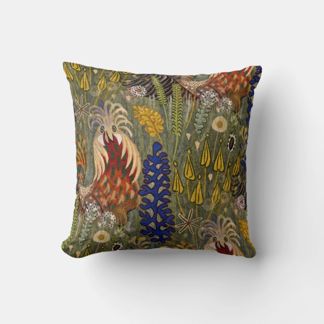BIrds in the WIld Throw Pillow (Front)