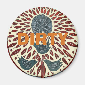 Birds In Tree Abstract,add DIRTY, CLEAN or an text Magnet