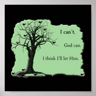 Birds in Tree - Mint Green - Canvas Print