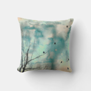 Birds In Trees Throw Pillow