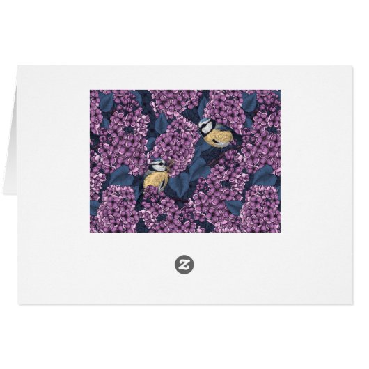 Birds in violet lilac garden (Back Horizontal)