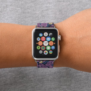 Birds in violet lilac garden apple watch band