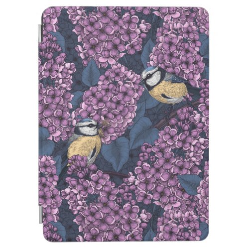 Birds in violet lilac garden iPad air cover