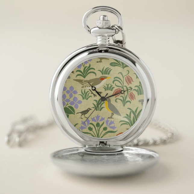 Birds in Voysey's Garden Pocket Watch (Inside)