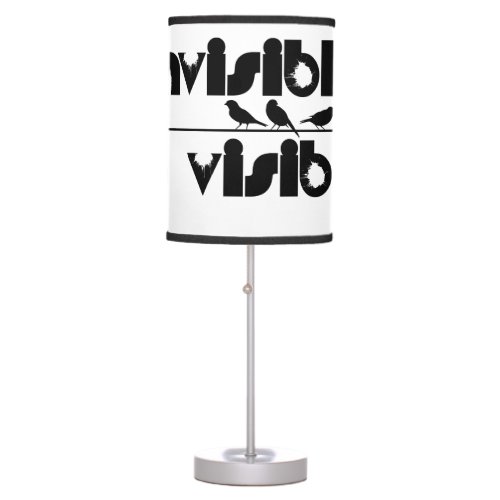 Birds invisible in visible table lamp