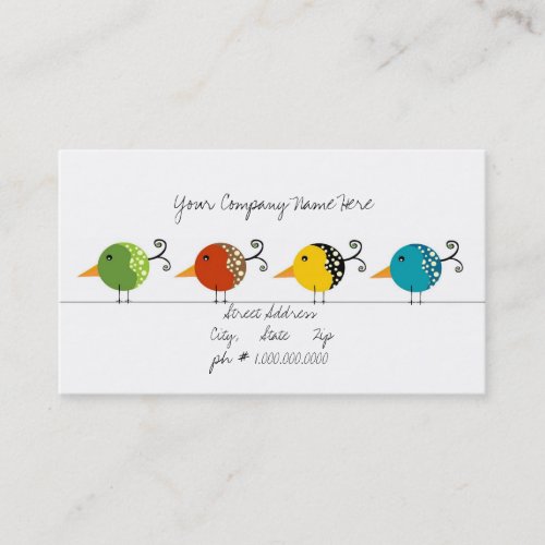 Birds keeping it simple business card