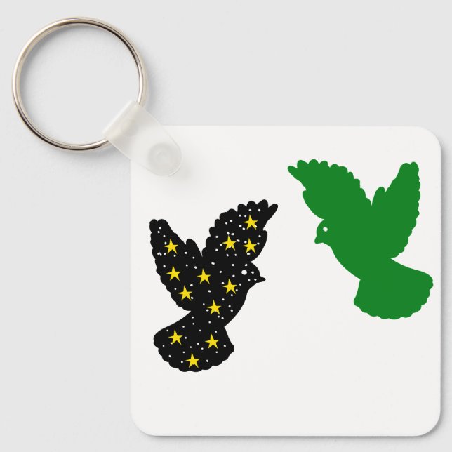Birds Keychain – Twin Glide Silhouette Emblem (Front)