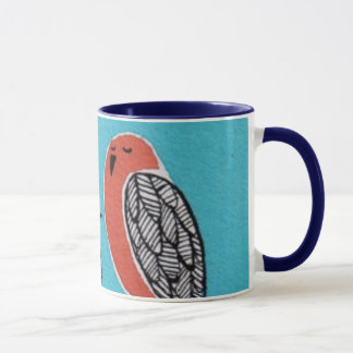 birds knitting mug