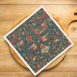 Birds Leaves Floral Vintage William Morris Pattern Napkins