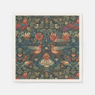 Birds Leaves Floral Vintage William Morris Pattern Napkins