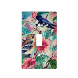 Birds Light Switch Cover Spring - Painting
