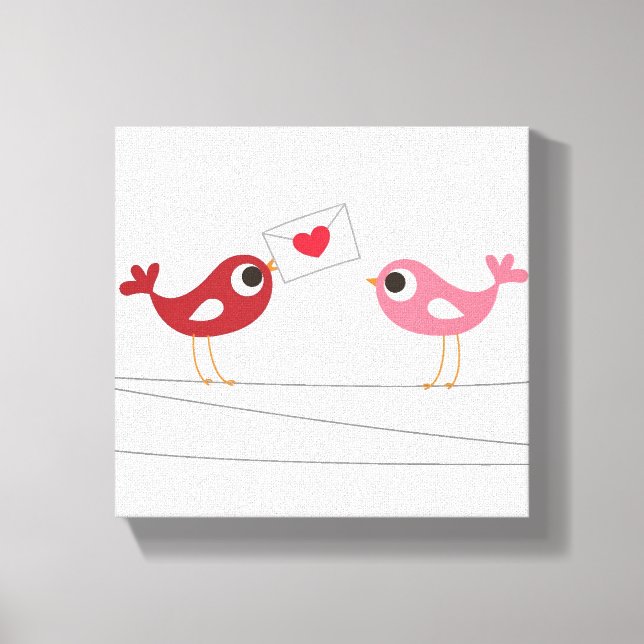Birds Love Card Canvas Print (Front)