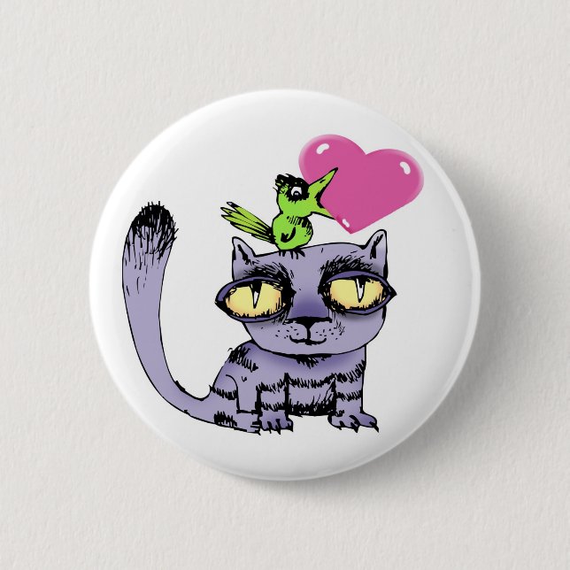 Birds Love Cats Button (Front)