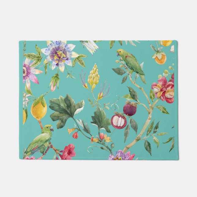 Birds Lover And Flowers Summer   Doormat (Front)