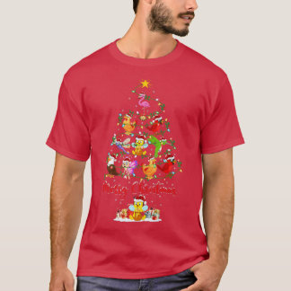 Birds Lover Xmas Matching Santa Hat Birds Christma T-Shirt