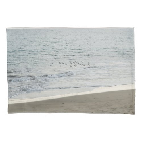 Birds meet the Atlantic Ocean 1 travel wall  Pillow Case