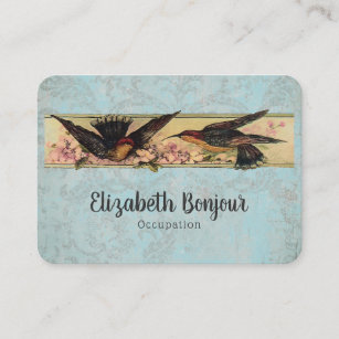 Birds Meeting PAPER, COLOR & SIZE OPTIONS - Large Business Card