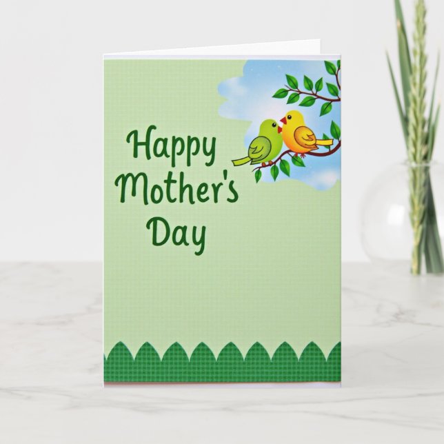 Birds Mothers Day Greeting Card (Front)