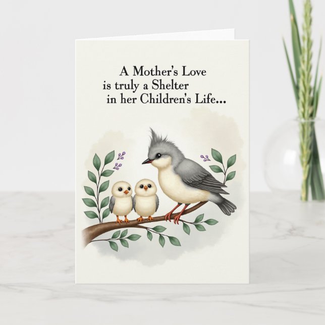 Birds Mothers Day Scene Card (Front)