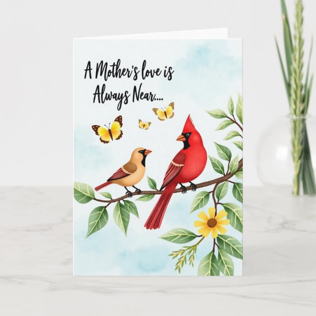Birds Mothers Love Watercolor Card (Front)