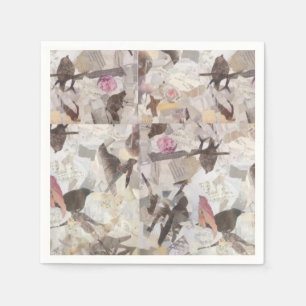 Birds & Music Paper Collage Paper Napkins