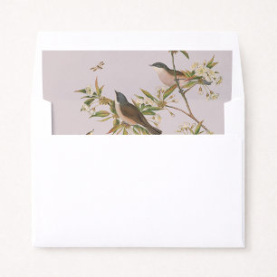 Birds nad leaves, romantic pink  envelope liner
