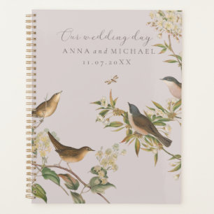 Birds nad leaves, romantic pink wedding planner