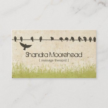 Birds Natural Massage Therapist Business Card by SublimeStationery at Zazzle