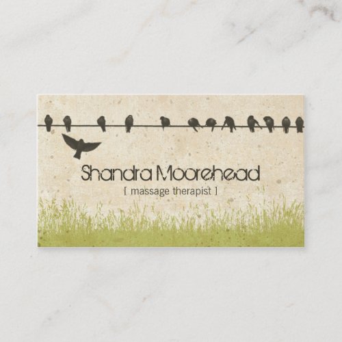 Birds Natural Massage Therapist Business Card