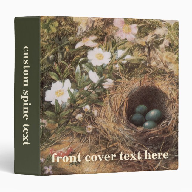 Bird's Nest and Dog Roses by John William Hill 3 Ring Binder (Front/Spine)