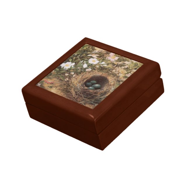 Bird's Nest and Dog Roses by John William Hill Jewelry Box (Side)