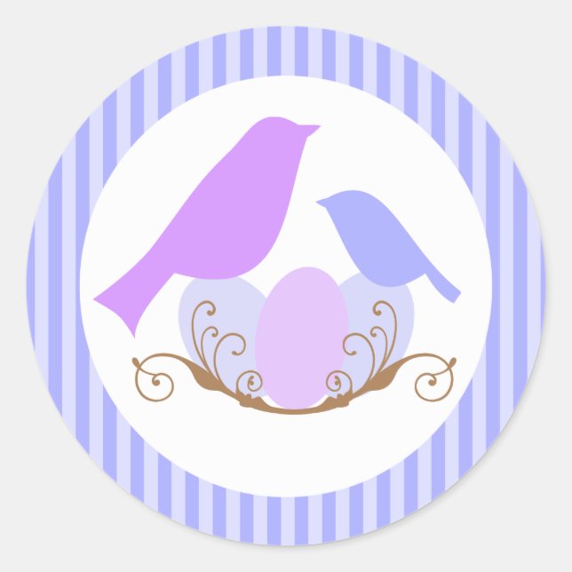 Birds Nest Baby Shower Envelope Seals (Front)