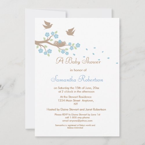 Birds Nest Baby Shower Invitation