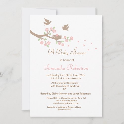 Birds Nest Baby Shower Invitation