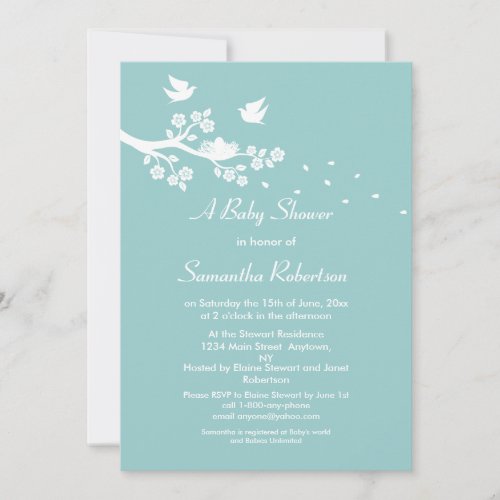 Birds Nest Baby Shower Invitation