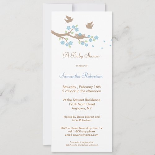 Birds Nest Baby Shower Invitation