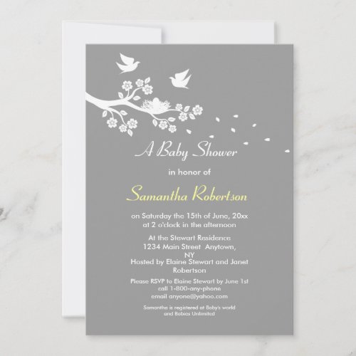 Birds Nest Baby Shower Invitation