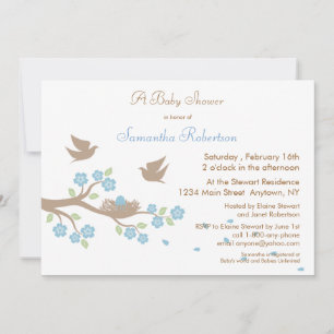 Birds Nest Baby Shower Invitation