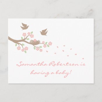 Birds Nest Baby Shower Postcard by rumored at Zazzle