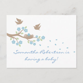 Birds Nest Baby Shower postcard