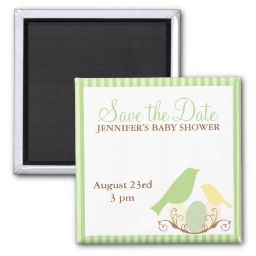 Birds Nest Baby Shower Save the Date magnets