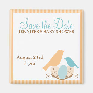Birds Nest Baby Shower Save the Date magnets