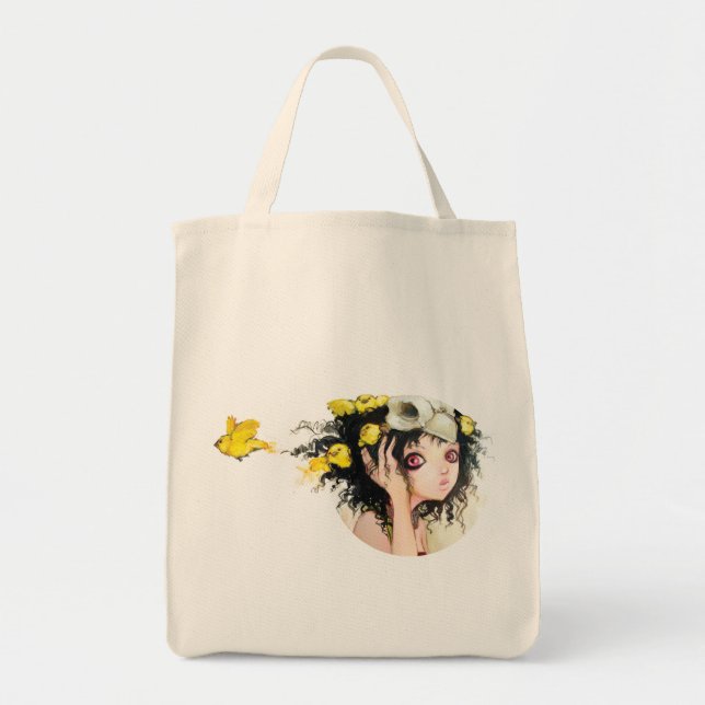 Bird's Nest Grocery Tote Canvas Bags (Front)